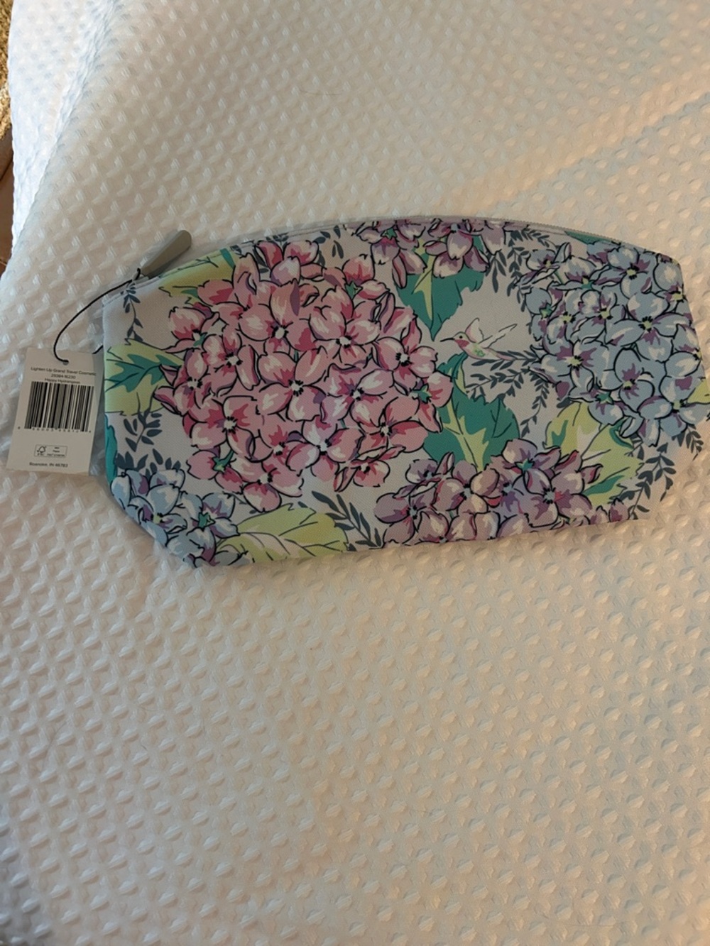 Vera Bradley Hydrangea Zip Cosmetic Pouch - Pink, Lavender & Mint